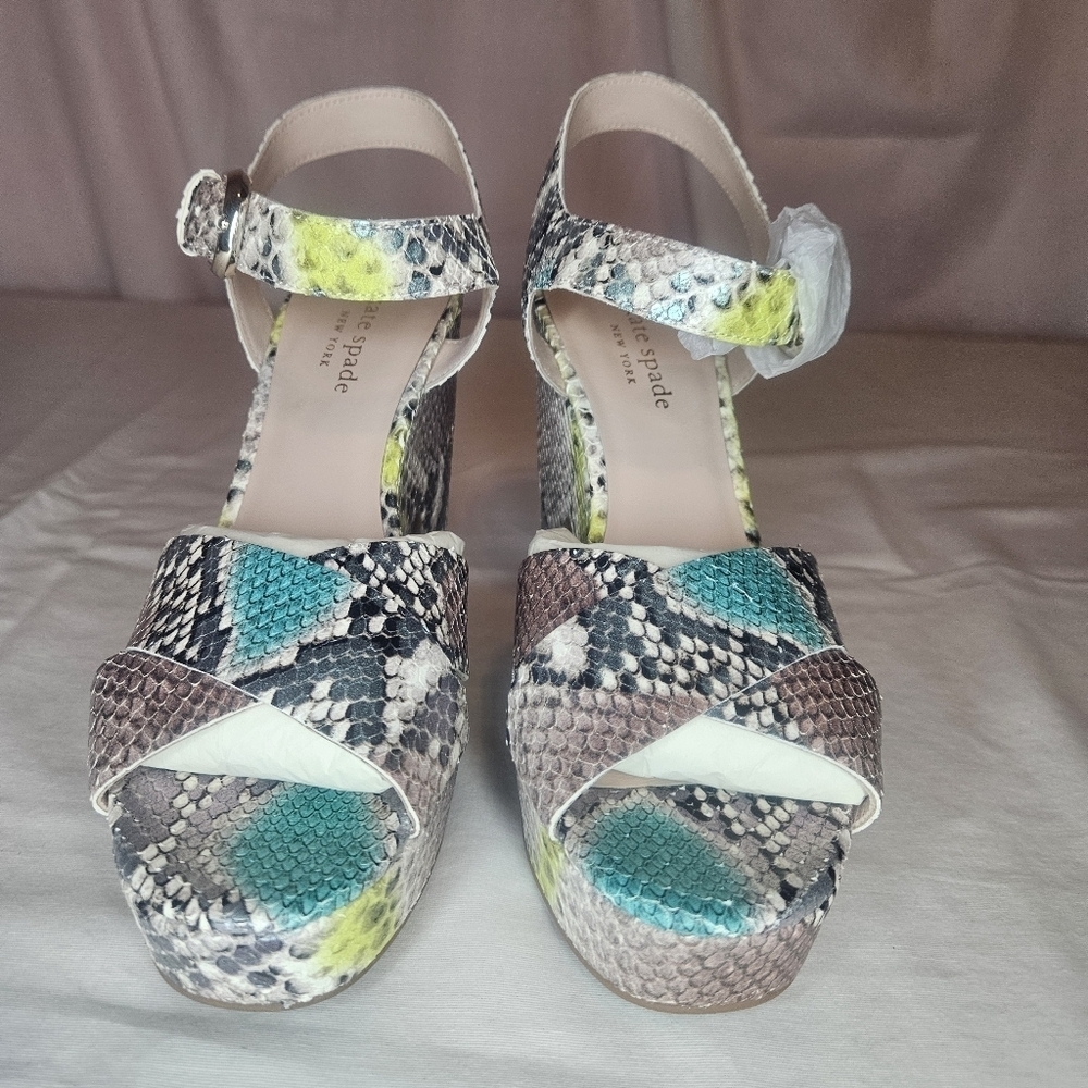 Kate Spade Grace Platform Sandals Lemon Sorbet NIB Retail $228 Sold Out - Picture 1 of 14